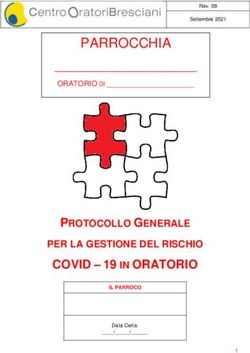 PARROCCHIA - COVID - 19 IN ORATORIO PROTOCOLLO GENERALE PER LA GESTIONE DEL RISCHIO - Diocesi di Brescia