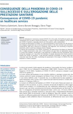 CONSEGUENZE DELLA PANDEMIA DI COVID-19 SULL'ACCESSO E SULL'EROGAZIONE DELLE PRESTAZIONI SANITARIE - SEFAP