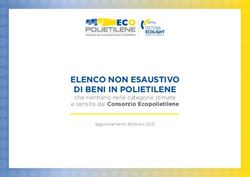 ELENCO NON ESAUSTIVO DI BENI IN POLIETILENE - che rientrano nelle categorie stimate e censite dal Consorzio Ecopolietilene