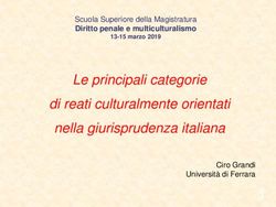 Le principali categorie di reati culturalmente orientati nella giurisprudenza italiana - Scuola Superiore della Magistratura Diritto penale e ...