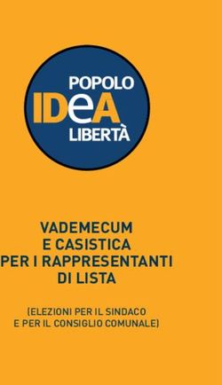 VADEMECUM E CASISTICA PER I RAPPRESENTANTI DI LISTA - (ELEZIONI PER IL SINDACO E PER IL CONSIGLIO COMUNALE) - Movimento IDEA