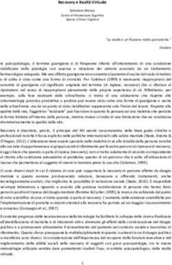 Recovery e Realtà Virtuale - Terapia Cognitiva Post-razionalista