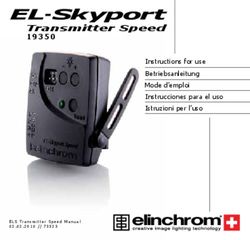 Transmitter Speed Instructions for use Betriebsanleitung Mode d'emploi Instrucciones para el uso Istruzioni per l'uso