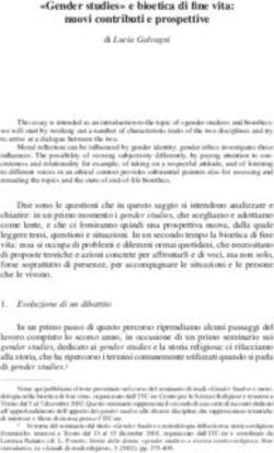 "Gender studies" e bioetica di fine vita: nuovi contributi e prospettive
