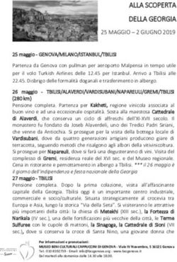 ALLA SCOPERTA DELLA GEORGIA - 25 MAGGIO - 2 GIUGNO 2019 - Museo Beni Culturali Cappuccini di Genova