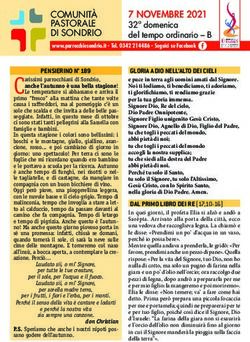 7 NOVEMBRE 2021 32&ordf; domenica del tempo ordinario - B - Parrocchie di Sondrio