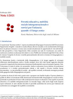 Nota 1/2021 Febbraio 2021 - Osservatorio Coesione Sociale