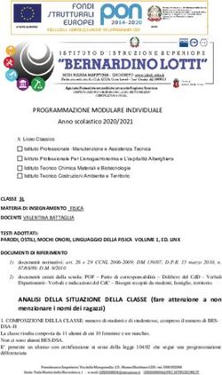 PROGRAMMAZIONE MODULARE INDIVIDUALE - Anno scolastico 2020/2021