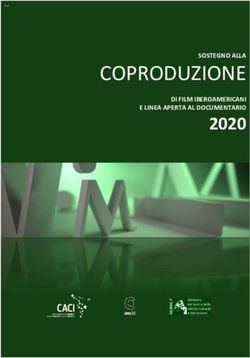 COPRODUZIONE 2020 SOSTEGNO ALLA DI FILM IBEROAMERICANI E LINEA APERTA AL DOCUMENTARIO