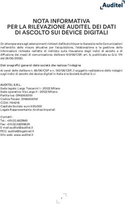 NOTA INFORMATIVA PER LA RILEVAZIONE AUDITEL DEI DATI DI ASCOLTO SUI DEVICE DIGITALI - Agcom
