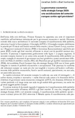 Jonathan Zeitlin e Bart Vanhercke La governance economica nella strategia Europa 2020: una socializzazione del semestre europeo contro ogni ...