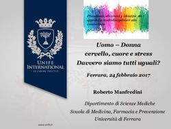 Uomo - Donna cervello, cuore e stress Davvero siamo tutti uguali? - Ferrara, 24 febbraio 2017 - Unife
