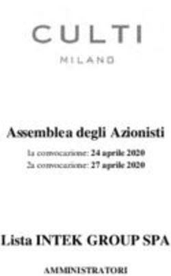 Assemblea degli Azionisti Lista INTEK GROUP SPA - AMMINISTRATORI 1a convocazione: 24 aprile 2020 2a convocazione: 27 aprile 2020