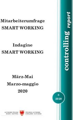 SMART WORKING SMART WORKING - Mitarbeiterumfrage Indagine M&auml;rz-Mai Marzo-maggio 2020 8 2020