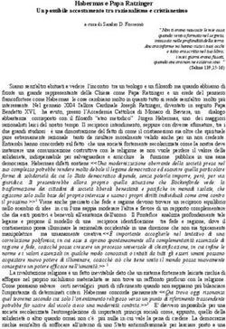 Habermas e Papa Ratzinger Un possibile accostamento tra razionalismo e cristianesimo