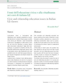 I temi dell'educazione civica e alla cittadinanza nei corsi di italiano L2 Civic and citizenship education issues in Italian L2 classes