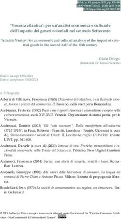 Venezia atlantica': per un'analisi economica e culturale dell'impatto dei generi coloniali nel secondo Settecento