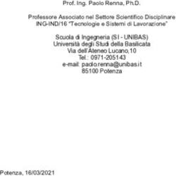 Prof. Ing. Paolo Renna, Ph.D. Professore Associato nel Settore Scientifico Disciplinare ING-IND/16 "Tecnologie e Sistemi di Lavorazione" ...