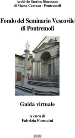 Fondo del Seminario Vescovile di Pontremoli - Guida virtuale A cura di Fabrizia Formaini - Archiweb