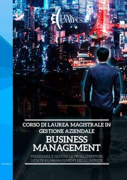 BUSINESS MANAGEMENT CORSO DI LAUREA MAGISTRALE IN GESTIONE AZIENDALE - PRESIDIARE E GESTIRE LE PROBLEMATICHE LEGATE AL MANAGEMENT DELLE IMPRESE ...