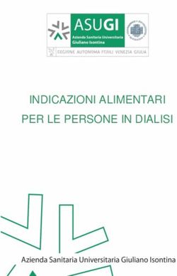 INDICAZIONI ALIMENTARI PER LE PERSONE IN DIALISI