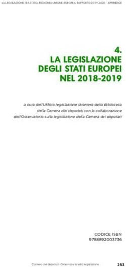 LA LEGISLAZIONE DEGLI STATI EUROPEI NEL 2018-2019 - Camera ...