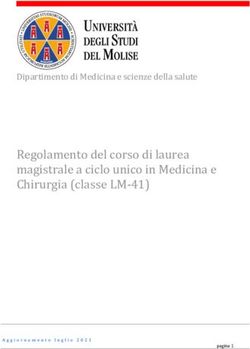 Regolamento del corso di laurea magistrale a ciclo unico in Medicina e Chirurgia (classe LM-41) - Dipartimento di Medicina e scienze della salute ...