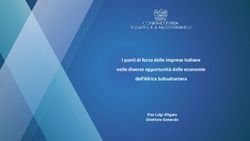 I punti di forza delle imprese italiane nelle diverse opportunità delle economie dell'Africa Subsahariana - Pier Luigi d'Agata Direttore Generale ...