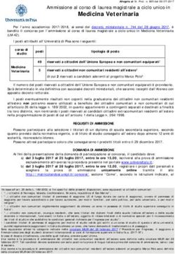 Medicina Veterinaria Ammissione al corso di laurea magistrale a ciclo unico in - Unipi