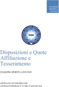 Disposizioni e Quote Affiliazione e Tesseramento - STAGIONE SPORTIVA 2019/2020 APPROVATE CON DELIBERA DEL CONSIGLIO FEDERALE N 91 DEL 31 MAGGIO ...