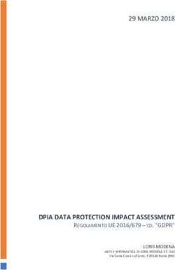 DPIA DATA PROTECTION IMPACT ASSESSMENT - REGOLAMENTO UE 2016/679 - CD. "GDPR" - 29 MARZO 2018 - Arte e Informatica