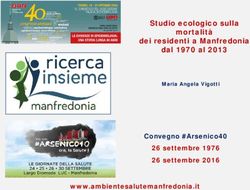 Studio ecologico sulla mortalità dei residenti a Manfredonia dal 1970 al 2013 - Convegno #Arsenico40 26 settembre 1976 26 settembre 2016 ...