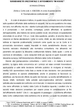 SUSSIDIARIETÀ ORIZZONTALE E AFFIDAMENTO "IN HOUSE"