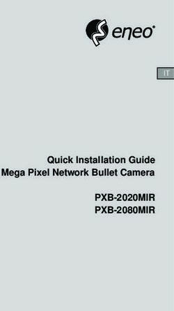 PXB-2020MIR PXB-2080MIR - Quick Installation Guide Mega Pixel Network Bullet Camera IT - Belcom