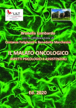 IL MALATO ONCOLOGICO ASPETTI PSICOLOGICI E ASSISTENZIALI - Ed. 2020 - LILT Prato