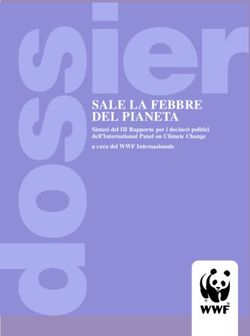 SALE LA FEBBRE DEL PIANETA - Sintesi del III Rapporto per i decisori politici dell'International Panel on Climate Change a cura del WWF Internazionale