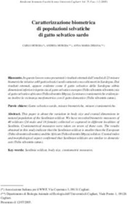 Caratterizzazione biometrica di popolazioni selvatiche di gatto selvatico sardo