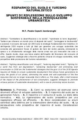 RISPARMIO DEL SUOLO E TURISMO NATURALISTICO SPUNTI DI RIFLESSIONE SULLO SVILUPPO SOSTENIBILE NELLA PEREQUAZIONE URBANISTICA