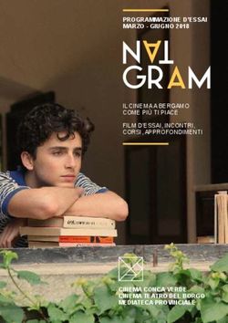 TAN GRAM PROGRAMMAZIONE D'ESSAI MARZO - GIUGNO 2018 - CINEMA CONCA VERDE CINEMA TEATRO DEL BORGO MEDIATECA PROVINCIALE