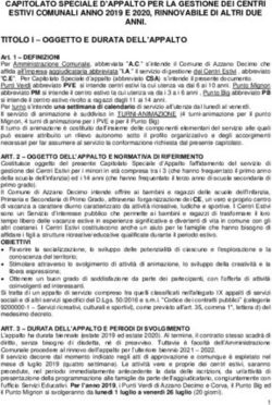 CAPITOLATO SPECIALE D'APPALTO PER LA GESTIONE DEI CENTRI ESTIVI COMUNALI ANNO 2019 E 2020, RINNOVABILE DI ALTRI DUE ANNI.