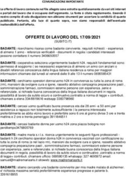 OFFERTE DI LAVORO DEL 17/09/2021 - Caritas - Tivoli