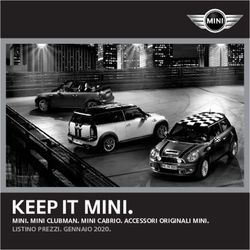 Keep it Mini. MINI. MINI Clubman. MINI Cabrio. ACCESSORI ORIGINALI MINI - LISTINO PREZZI. GENNAIO 2020 - MINI.ch