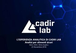 L'ESPERIENZA ANALITICA DI CADIR LAB - Analisi per alimenti sicuri Dott. Chim. Silvio Gualco 23 Novembre 2018 - Cadir Lab Srl