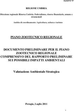 PIANO ZOOTECNICO REGIONALE DOCUMENTO PRELIMINARE PER IL PIANO ZOOTECNICO REGIONALE COMPRENSIVO DEL RAPPORTO PRELIMINARE SUI POSSIBILI IMPATTI ...