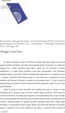 Recensione. Giorgio Sacerdoti, General Interests Of Host States In International Investment Law, Cambridge, Cambridge University Press, 2014, pp. 461