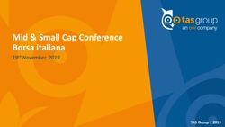 Mid & Small Cap Conference Borsa italiana - 19th November, 2019 - TAS Group