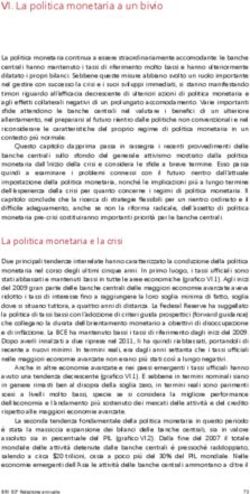 VI. La politica monetaria a un bivio