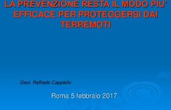 LA PREVENZIONE RESTA IL MODO PIU' EFFICACE PER PROTEGGERSI DAI TERREMOTI - Roma 5 febbraio 2017