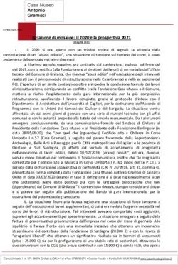 Relazione di missione: il 2020 e la prospettiva 2021 - Casa Museo di Antonio Gramsci ...