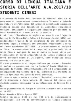 CORSO DI LINGUA ITALIANA E STORIA DELL'ARTE A.A.2017/18 STUDENTI CINESI